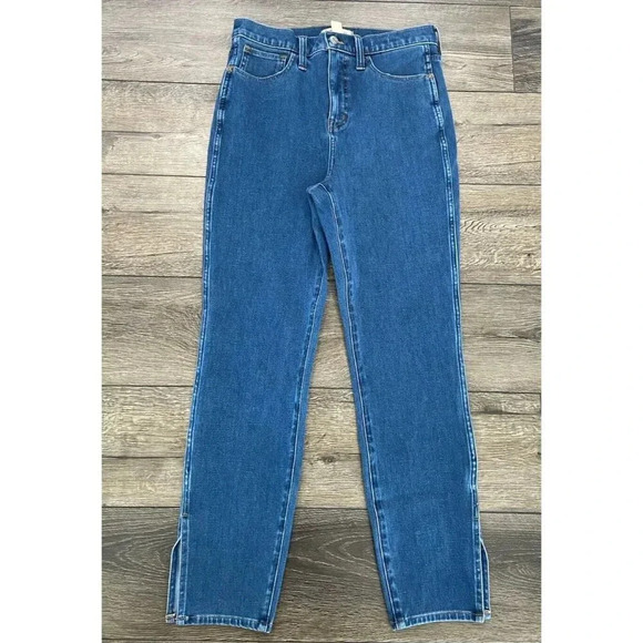 NWT Madewell Jeans 11" Roadtripper Split Hem Medium Wash Size 28 New - Picture 1 of 7